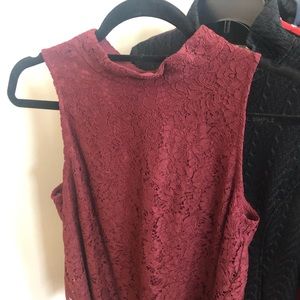 Lace mock neck top